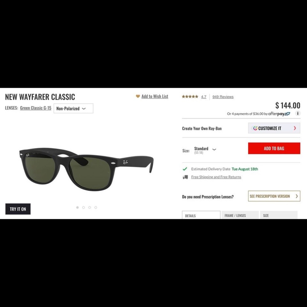 NEW WAYFARER CLASSIC